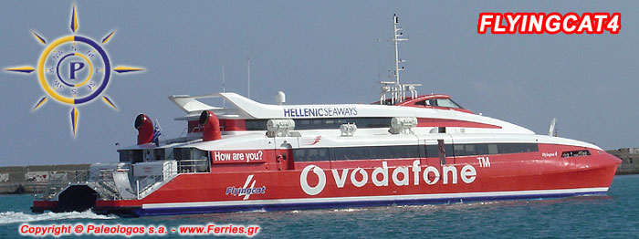 HELLENIC SEAWAYS - HELLAS FLYING DOLPHINS. "FlyingCat 4"....... Heraklion (Crete), Ios, Santorini, Paros, Naxos, Mykonos.