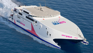 sea jets jet ferry santorini mega crete seajet greece ferries mykonos islands cyclades seajets schedules catamaran ship naxos western summer