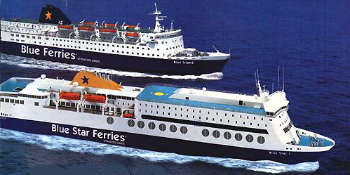 Blue Star Ferries and Blue Ferries of Strintzis Lines.